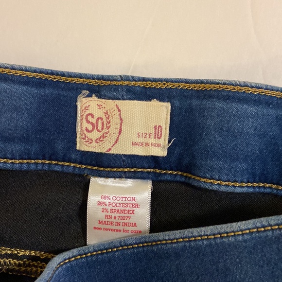 Bundle - 2 pairs pull on denim jeggings and navy leggings for uniform Size 10 - Picture 5 of 7